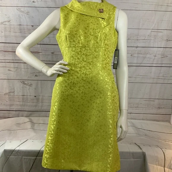 Tahari | Dresses | Tahari Citrine Green Dress Size 6 | Poshmark
